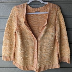 Women's Orange Knit Cardigan Sweater